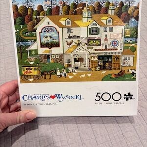 Charles Wysocki The Farm 500-Piece Jigsaw Puzzle - Multi-Color